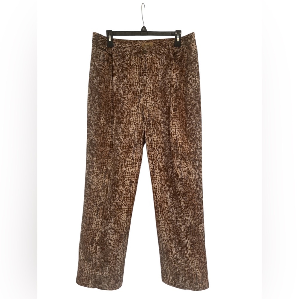 Peck & Peck Womens Pants in Brown Pattern GUC 16